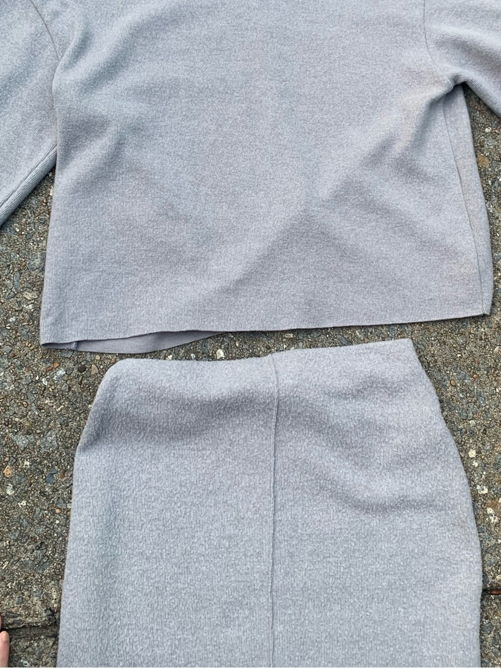 Zara Light Gray Knit Two-Piece Skirt Set - Picture 3 of 3